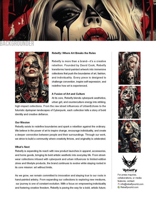 An in-depth look at Rebelfy’s journey—where cyberpunk aesthetics, street culture, and creative rebellion merge into high-impact collections.